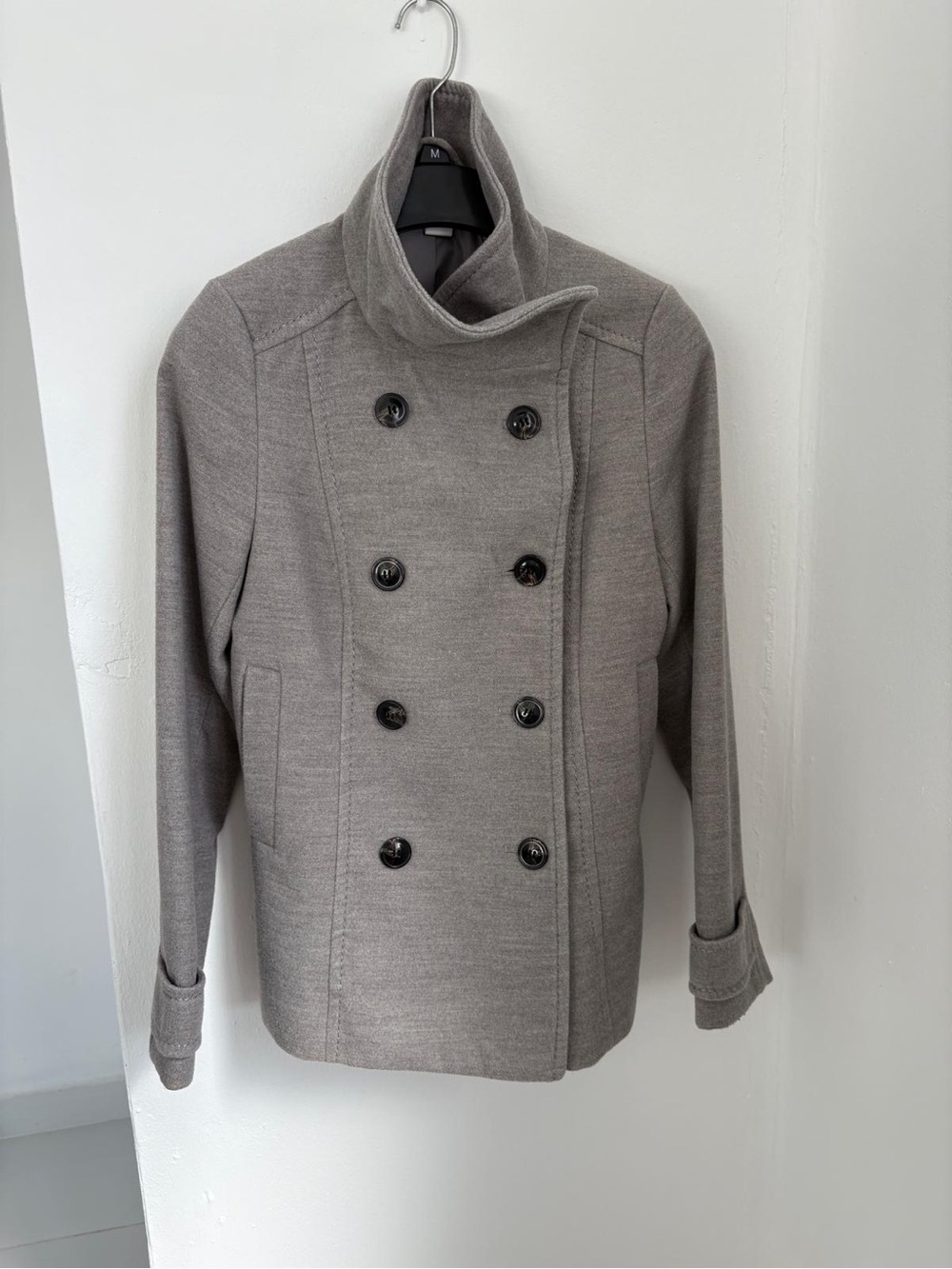 H&M Double-Breasted Taupe Pea Coat | Size 8 (M)